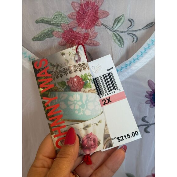 NEW Johnny Was Floral Embroidered Tunic Top 2X - Picture 5 of 7